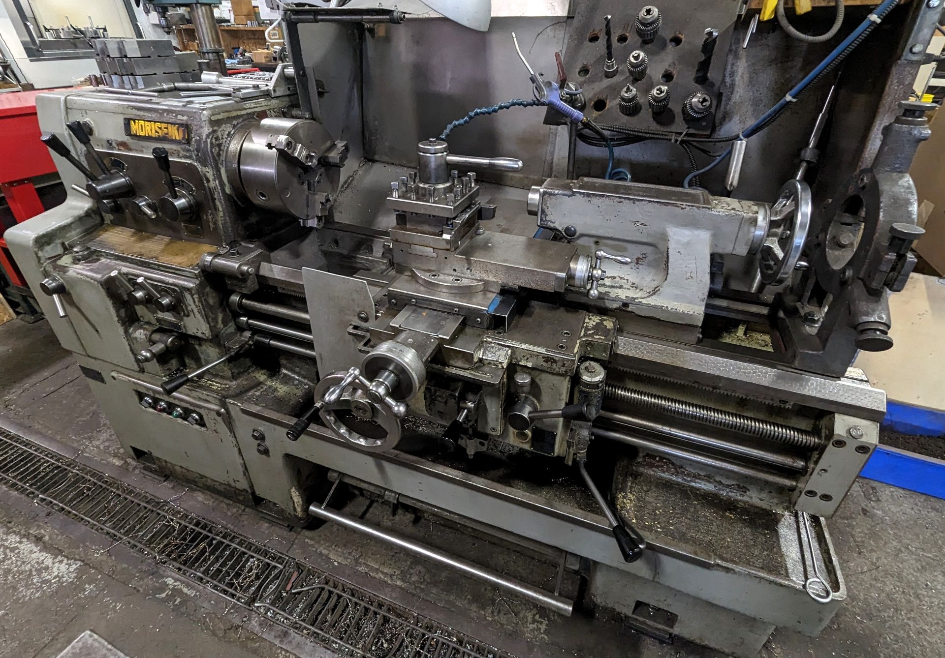 MORI SEIKI MS-850G LATHE, FAGOR 2-AXIS DRO, 10” 3-JAW CHUCK, 20” SWING, 50” BED, 2” BORE, TAILSTOCK,