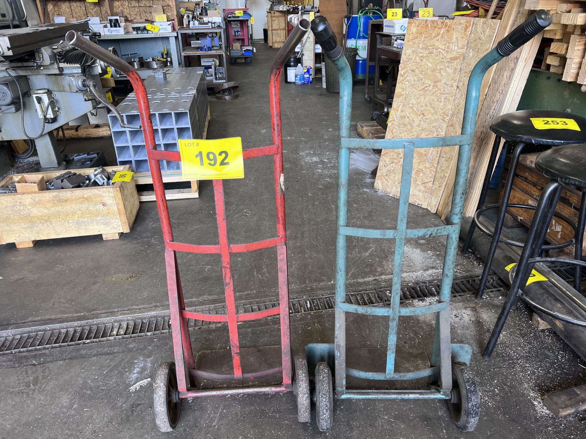 LOT OF (2) 2-WHEEL HEAVY DUTY DOLLIES