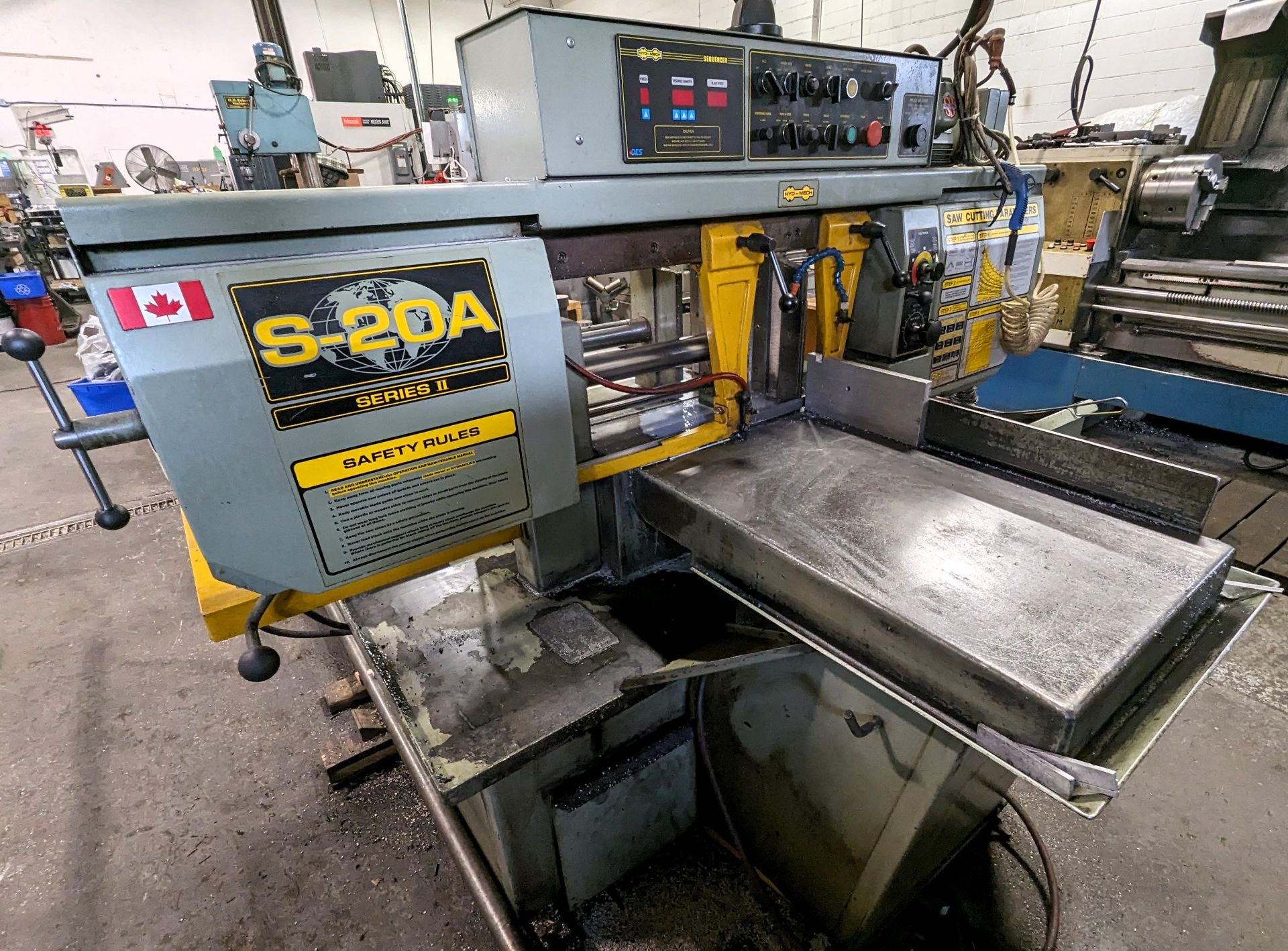 HYD-MECH S-20A SERIES II AUTOMATIC HORIZONTAL BANDSAW, S/N 80298380