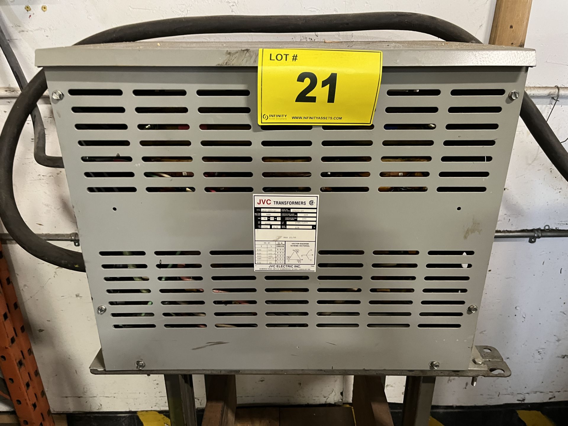 JVC 30KVA 600V TRANSFORMER (RIGGING FEE $85)