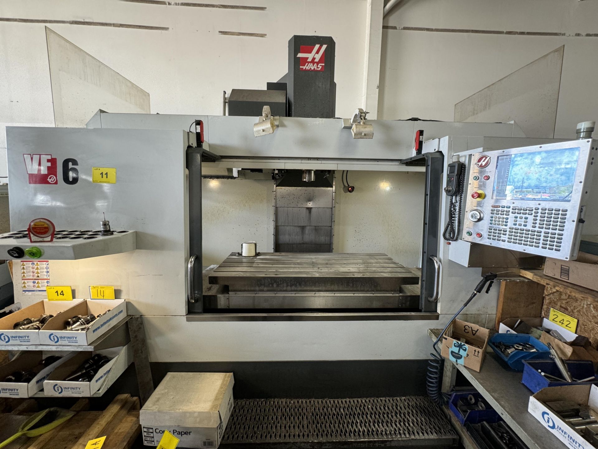 2012 HAAS VF6/40 CNC VERTICAL MACHINING CENTER, CNC CONTROL, 24” X 60” TABLE, 40 TAPER, 10,000 RPM - Image 22 of 25