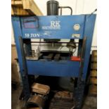 RK MACHINERY 50T-E/H SHOP PRESS, 50-TON CAP., TYPE MH-7-22-6-12, S/N 109721151T