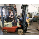 NISSAN CPJ01A18PV PROPANE FORKLIFT, 2,950LB CAP., 187” MAX LIFT, 3-STAGE MAST, SIDE SHIFT, APPROX.