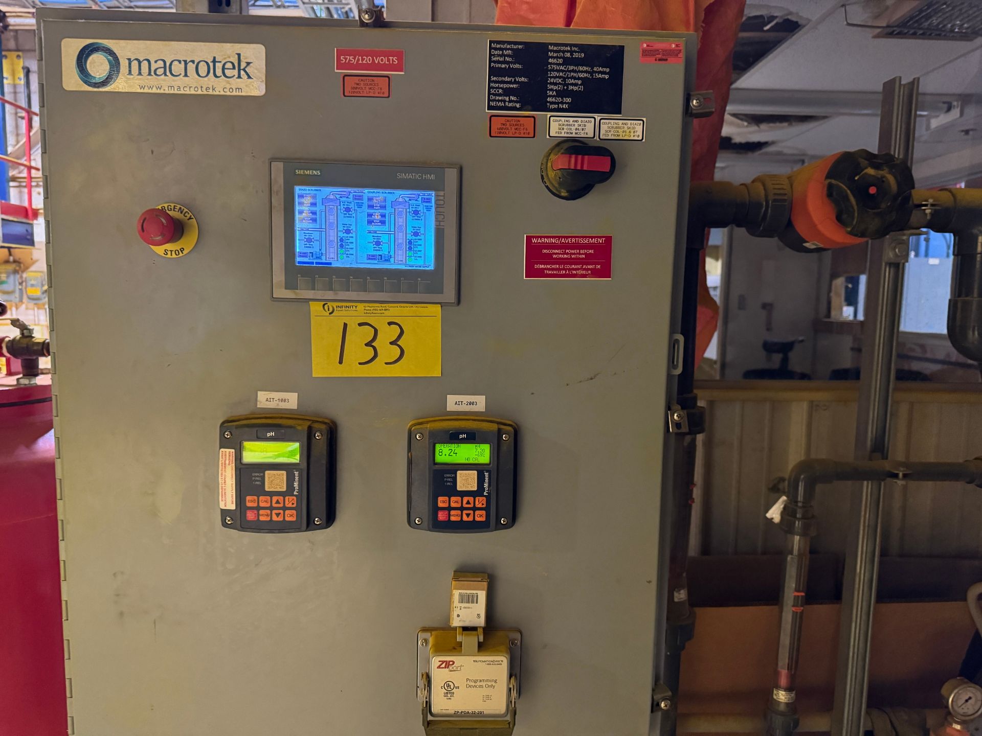 LOT OF (2) 2019 MACROTEK AMINE COUPLING & DIAZO SCRUBBERS, PLC TOUCH SCREEN CONTROLS, OVERALL HEIGHT - Image 2 of 27