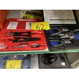 LOT OF TOOL ON (1) SHELF, (2) IRWIN VISE GRIPS, PROTO HEAVY DUTY REPLACEABLE HEAVY DUTY TIP SET #