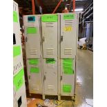 LOT OF PRODUCT FLOOR LOCKERS, (5) BANKS OF (3) TO (6) DOORS