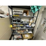 8-LEVEL SHELVING UNIT W/ ASST. PARTS, ELECTRICAL, SENSORS, PROMAT