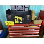 LOT OF 4-DRAWER MASTERCRAFT / STANLEY TOOL BOXES W/ TOOLS AND CONTENTS