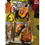 LOT OF (5) BOXES OF JET 1/2-TON CAP. LEVER CHAIN HOISTS, STRAPS, 1-TON CAP. CHAIN HOIST PULLER,