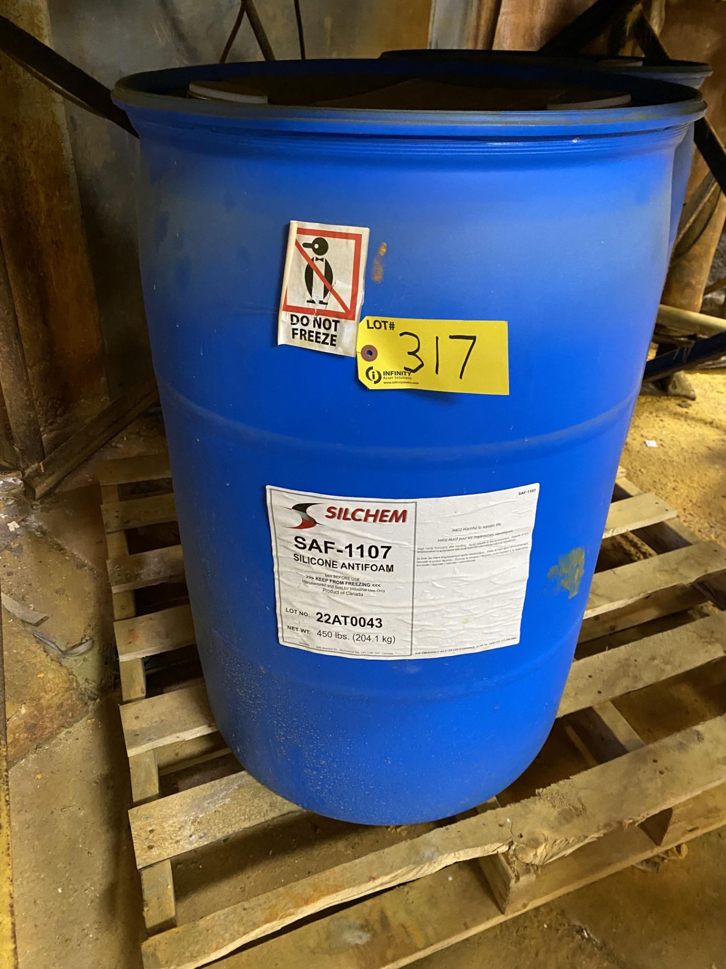 LOT OF (2) 55 GALLON DRUMS OF SAF-1107 SILICONE ANTI FOAM