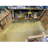 WORKBENCH CABINET W/ 6" VISE AND CABINET LEVEL CONTENTS (TOOLS, PARTS, ETC.)