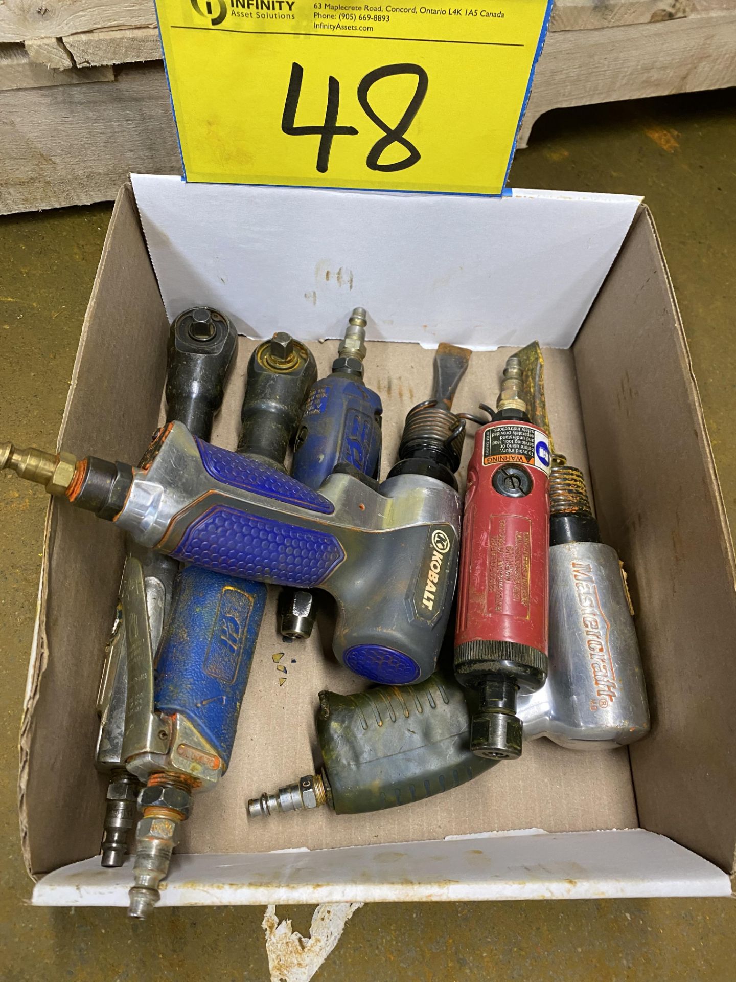 LOT OF PNEUMATIC CHISELS, WRATCHES, DIE GRINDERS