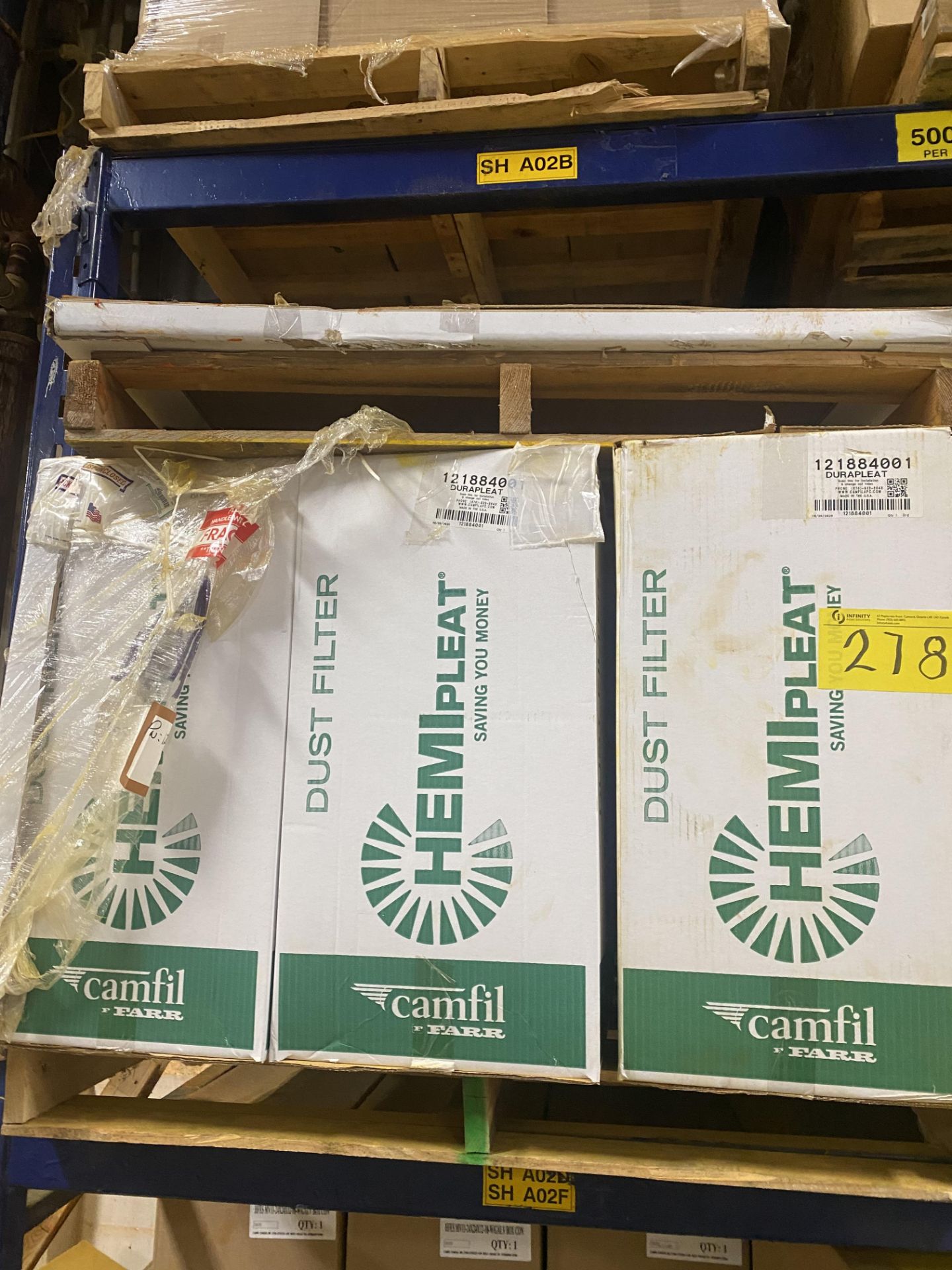 LOT OF (9) PALLETS OF CAMFIL FILTERS IN ROW
