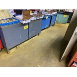 LOT OF (3) WORKBENCH CABINETS W/ (2) 6" VISES, CABINET LEVEL CONTENTS (TOOLS, SUPPLIES)