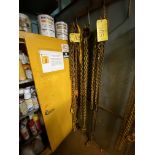 LOT OF (3) RIGGING CHAINS, STRAP AND SLING