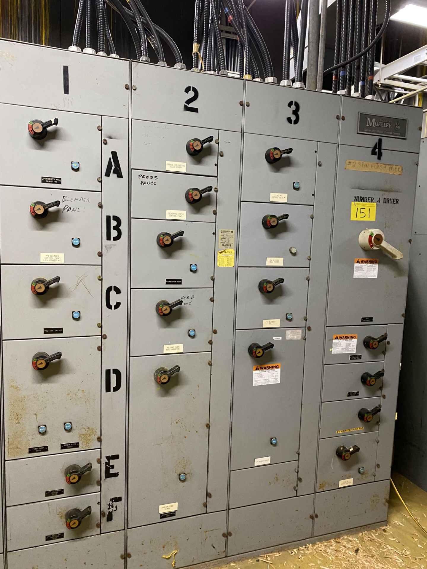 LOT OF (6) MOTOR CONTROL CENTER PANELS (BALANCE OF ROOM, APPROX. 198 BREAKERS IN TOTAL, CUTLER - Image 4 of 24
