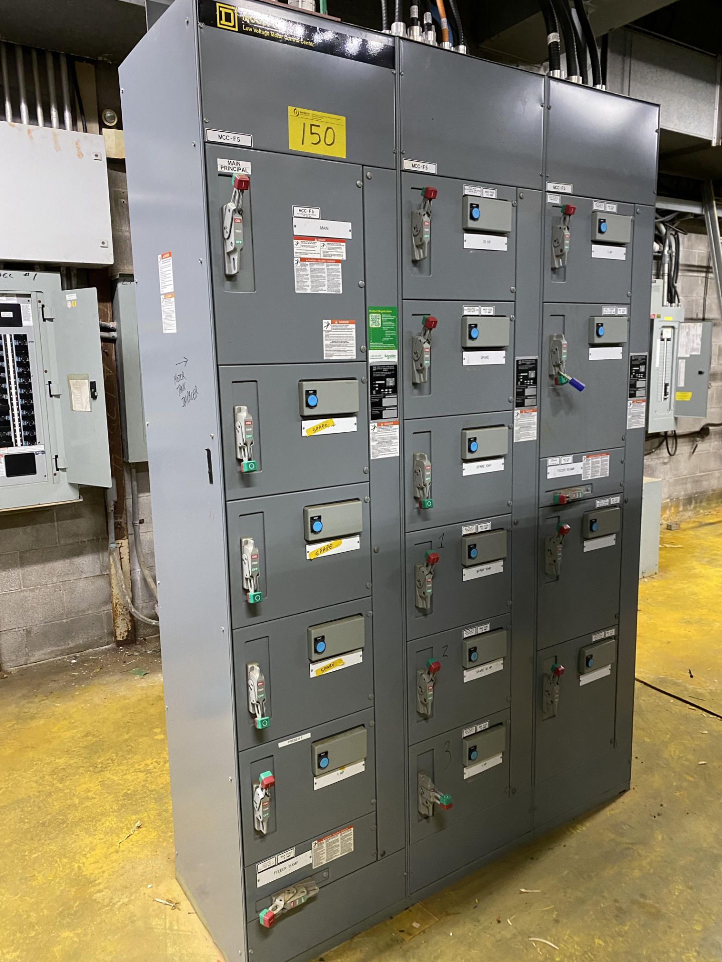 SQUARE D MODEL 6 LOW VOLTAGE MOTOR CONTROL CENTER, (3) BANKS, APPROX. (15) BREAKERS (WIRE TO BE