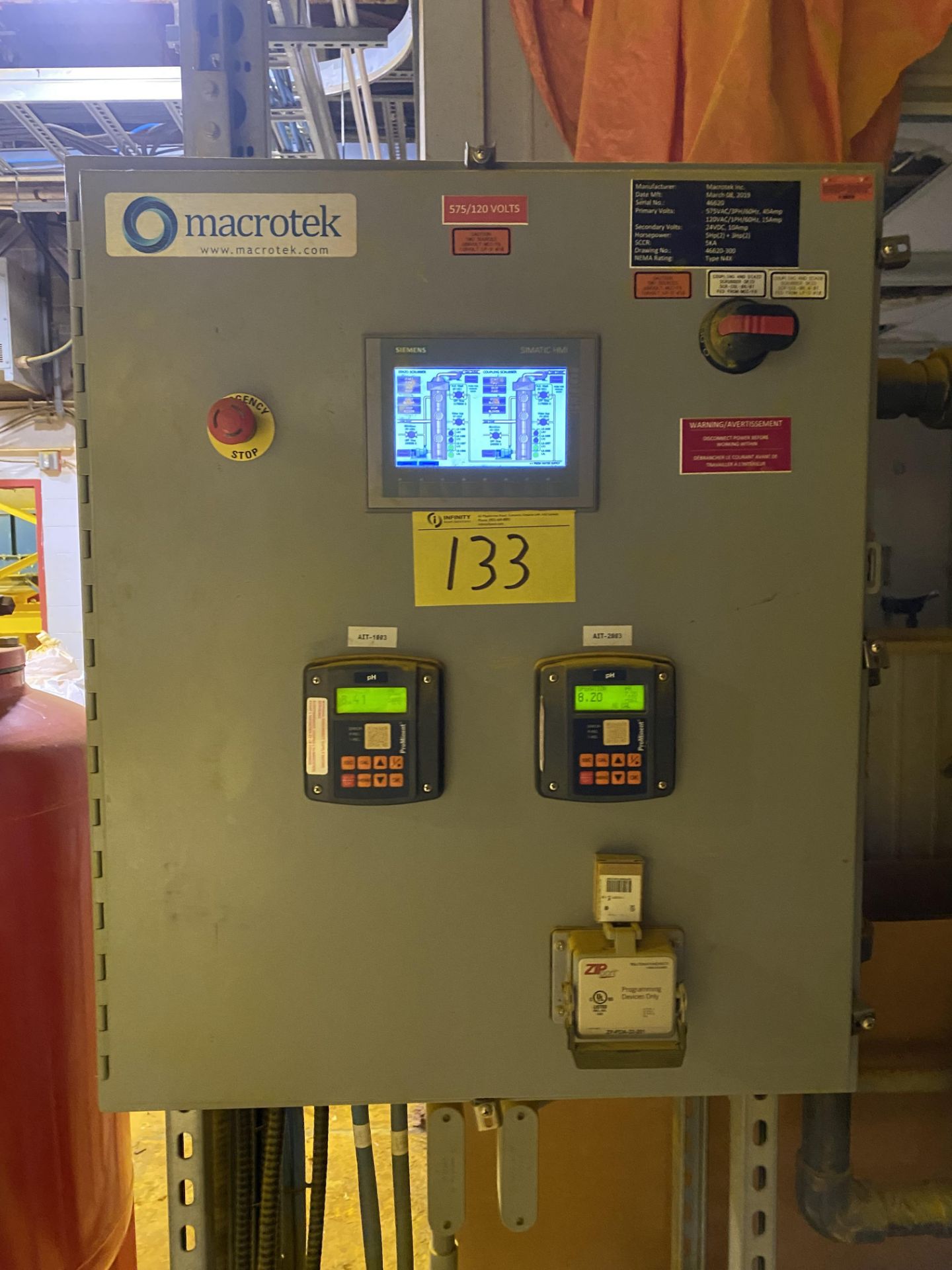 LOT OF (2) 2019 MACROTEK AMINE COUPLING & DIAZO SCRUBBERS, PLC TOUCH SCREEN CONTROLS, OVERALL HEIGHT - Image 12 of 27