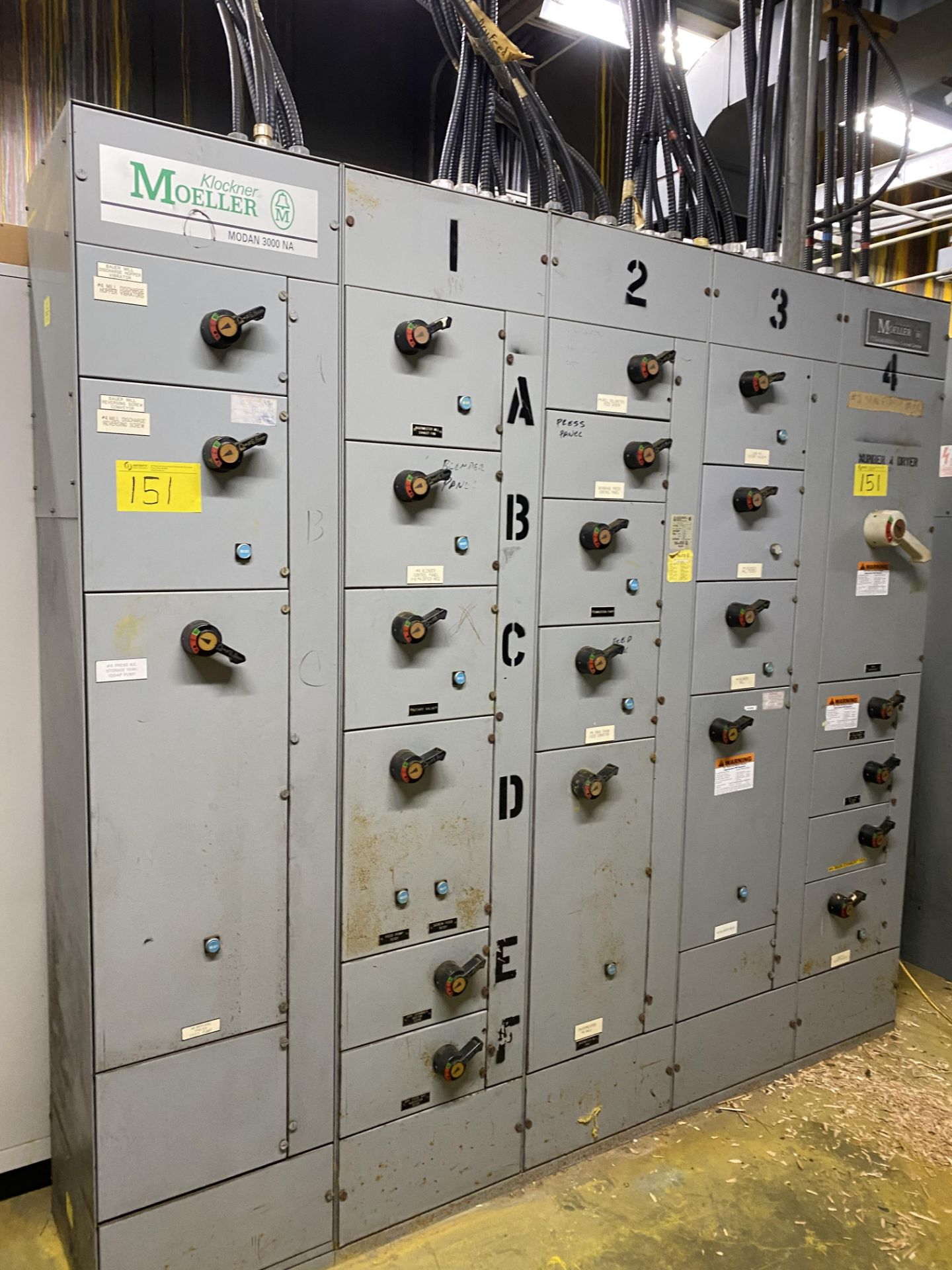 LOT OF (6) MOTOR CONTROL CENTER PANELS (BALANCE OF ROOM, APPROX. 198 BREAKERS IN TOTAL, CUTLER