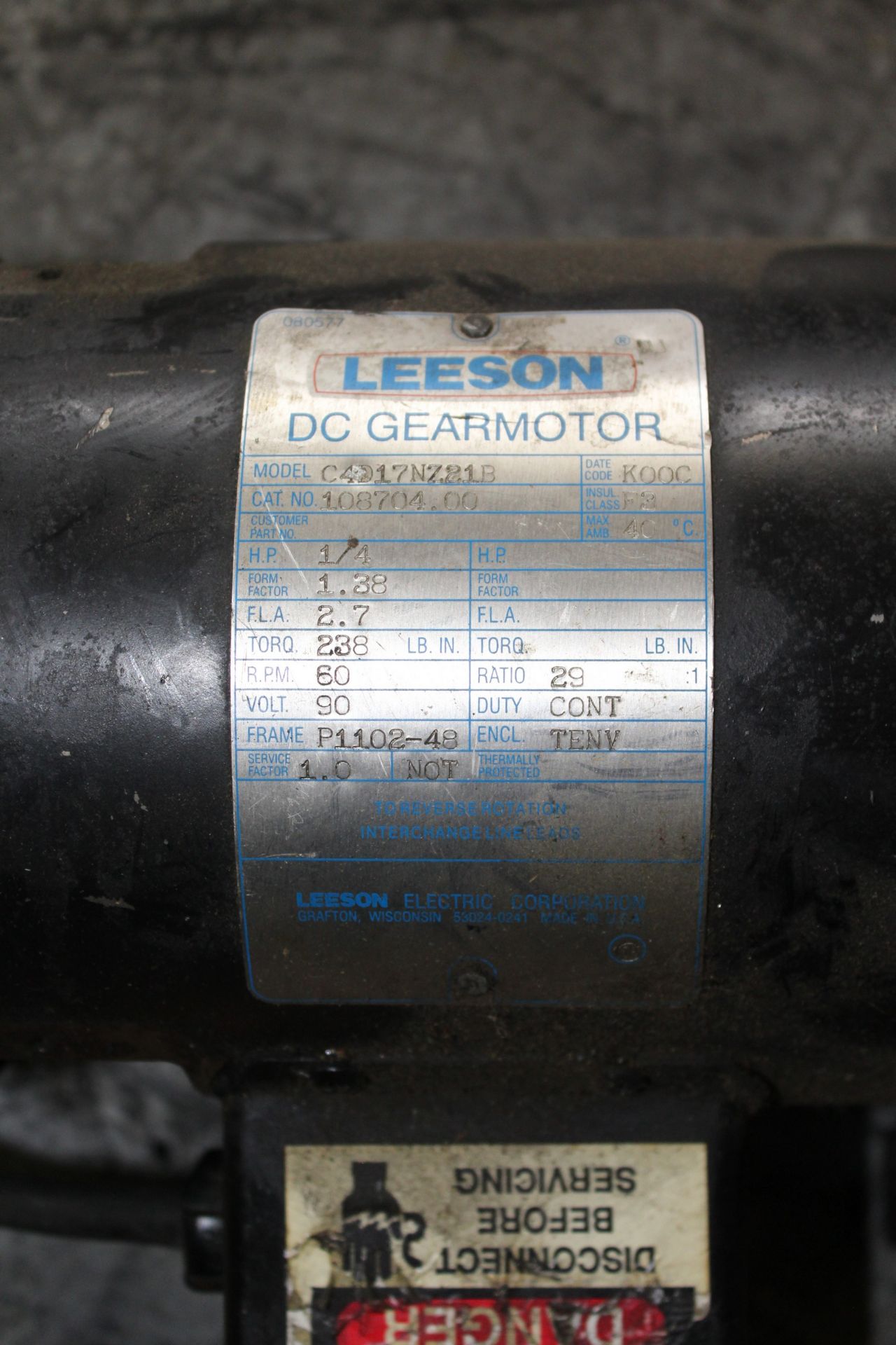 DC GEAR MOTOR - Image 3 of 3