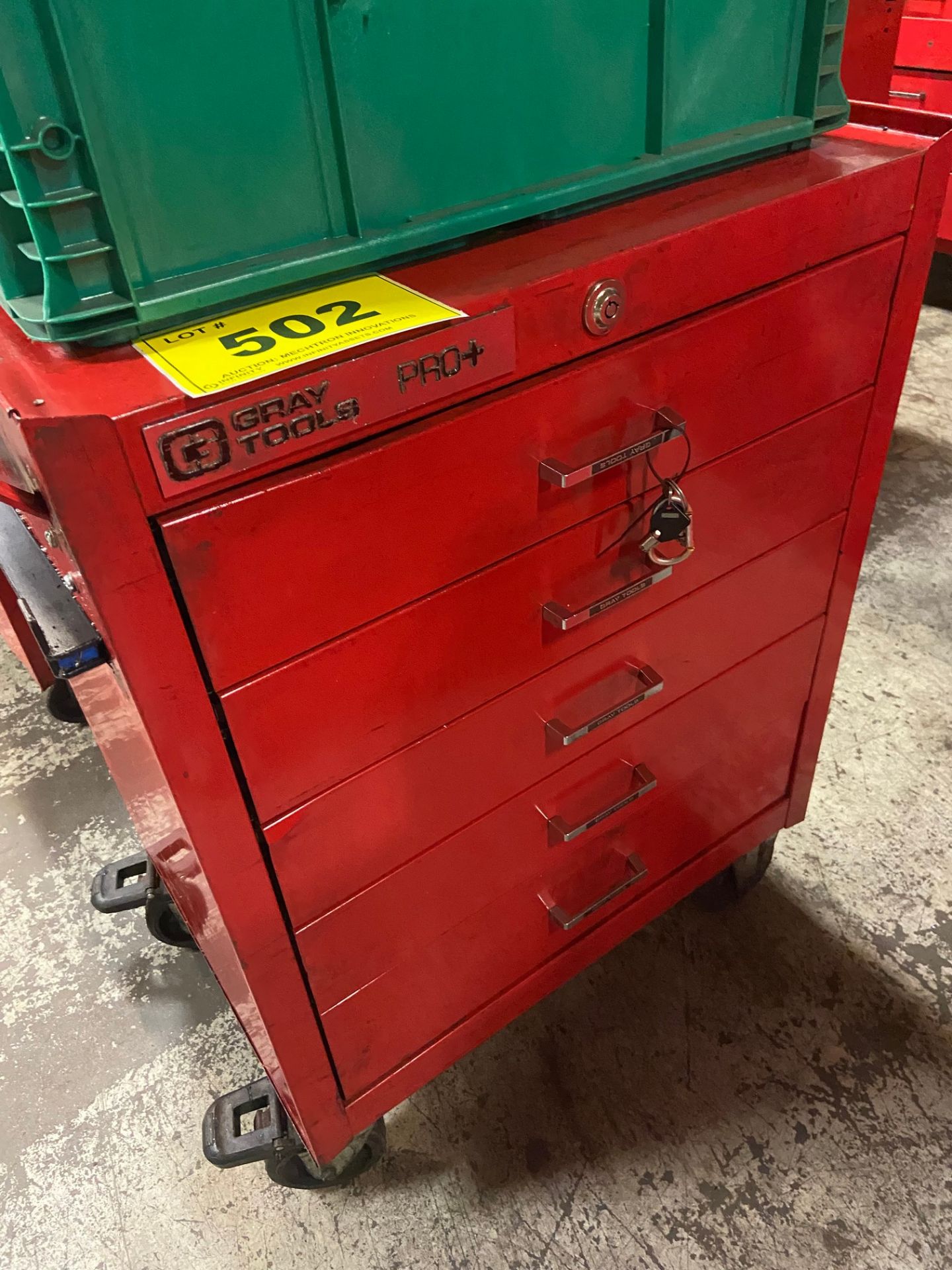 GREY 5 DRAWER TOOL CHEST ON CASTORS