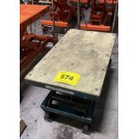 PORTABLE DIE LIFTER SCISSOR LIFT ON CASTORS