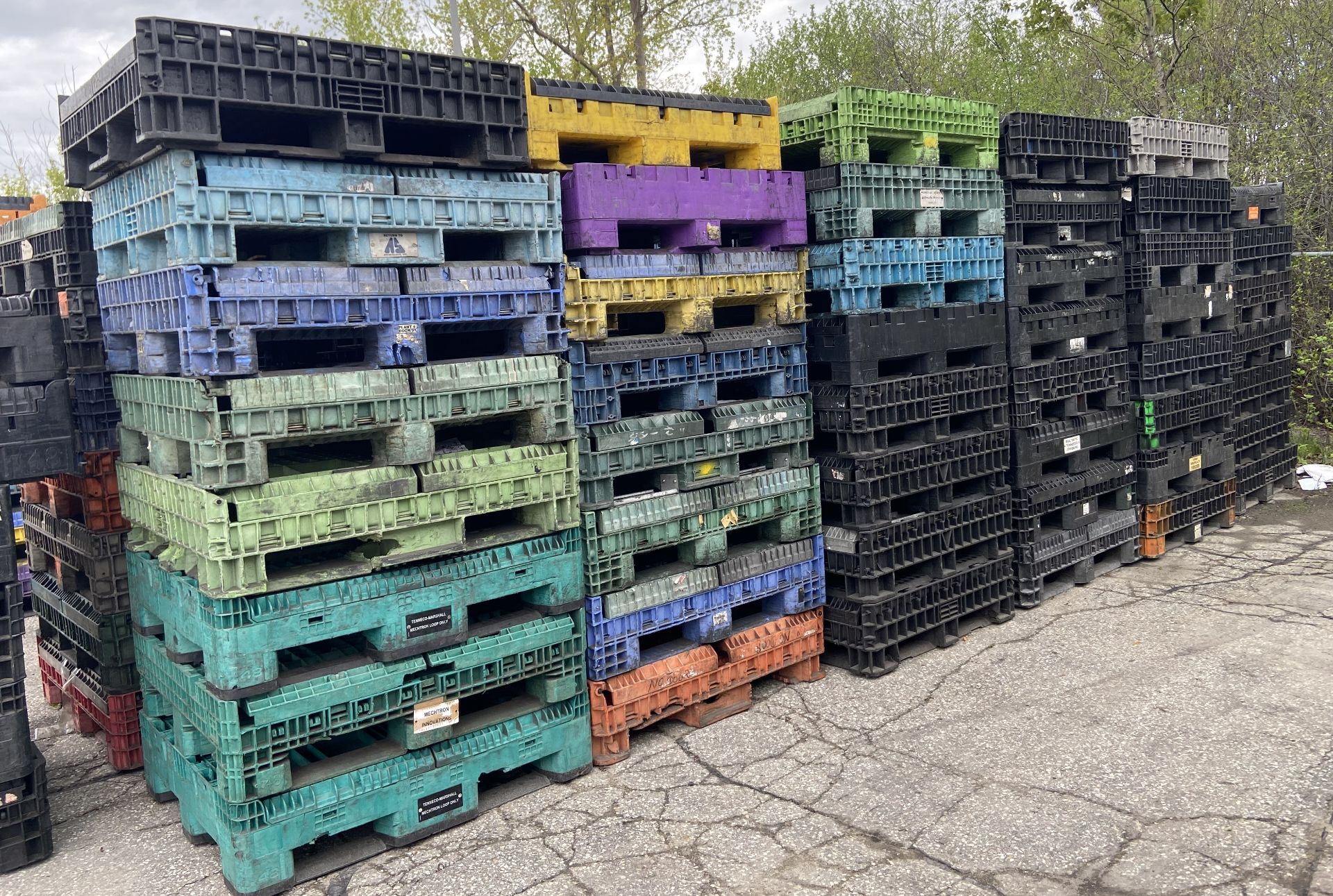 LOT OF (100) 42" X 48" FOLDING PLASTIC BINS - Image 3 of 5