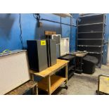 ASSORTED BENCHES, SHELVING, CABINET & CARTS
