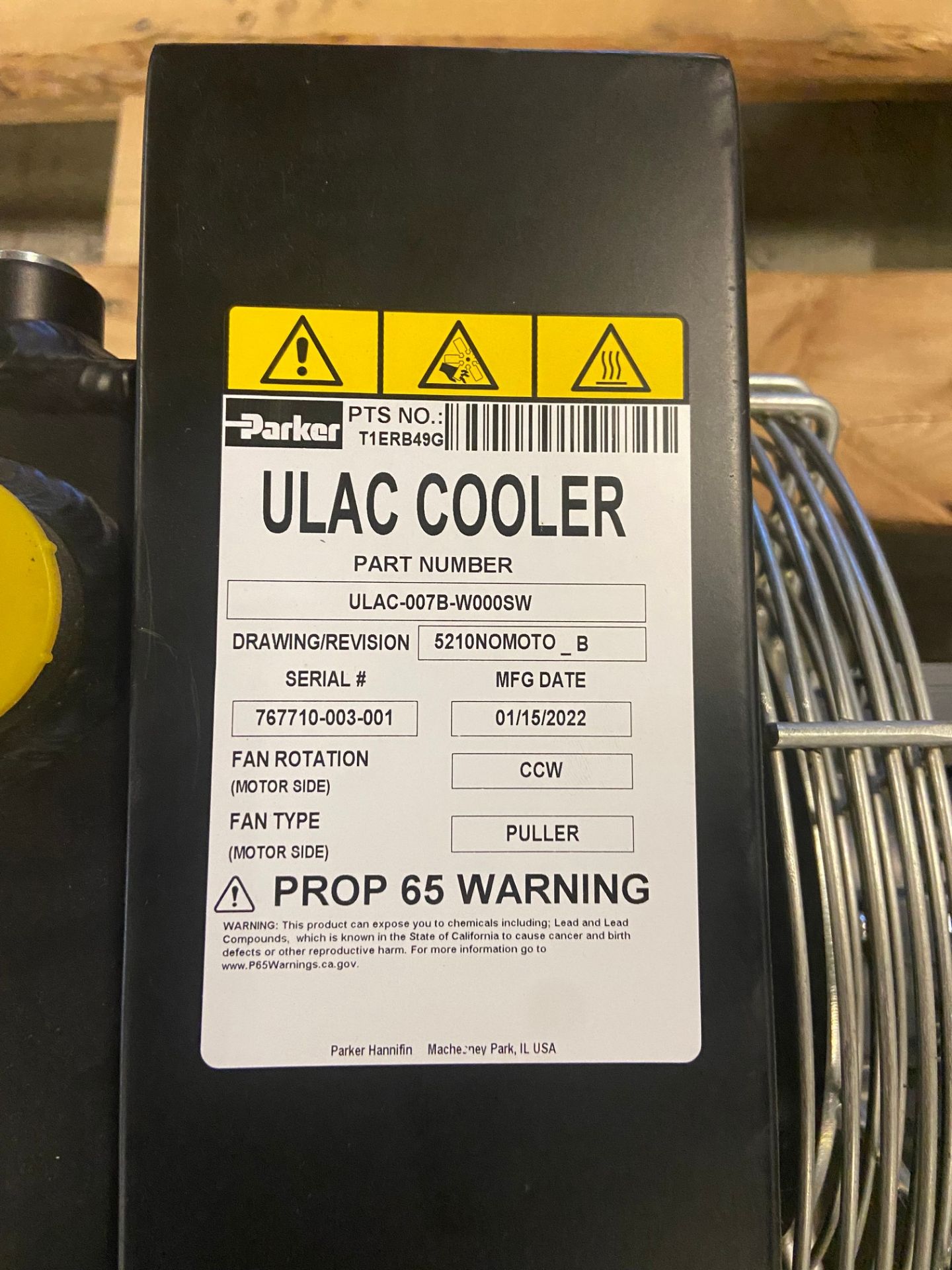 2022 PARKER ULAC-0078-WODOSW ULAC COOLER, S/N: 767710-003-001 - Image 3 of 3