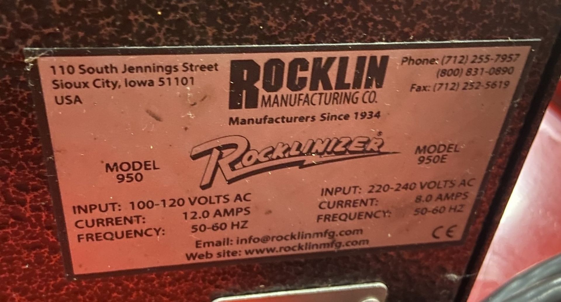 ROCKLINIZER MODEL 950 CARBIDE APPLICATION UNIT, 220/240 VOLTS - Image 5 of 5