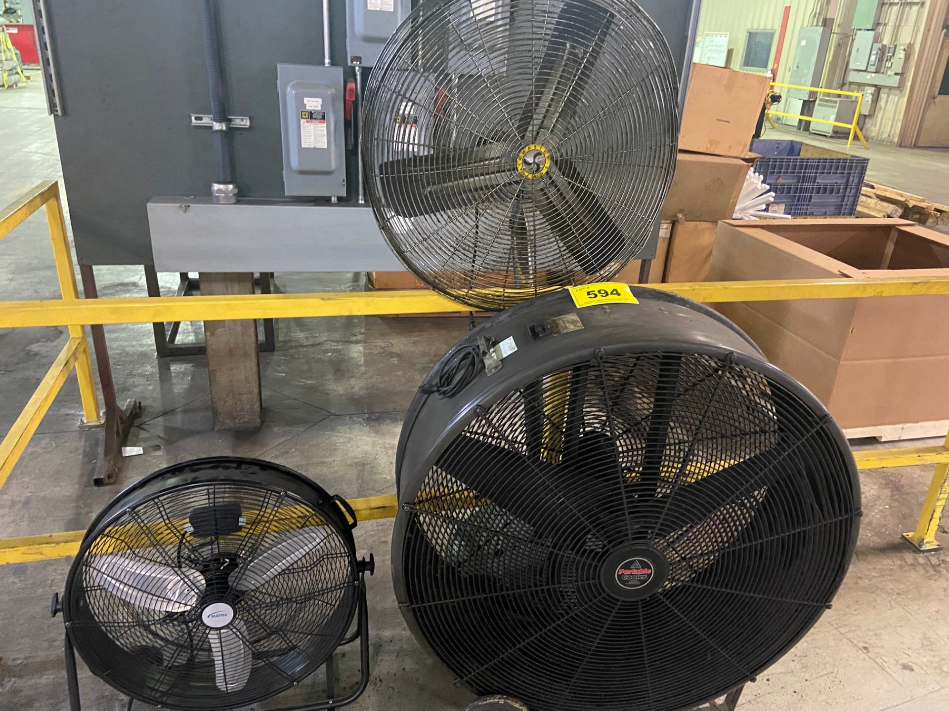 LOT (3) ASSORTED FANS, AIR MASTER, MATRIX TRIANGLE PORTABLE COOLER