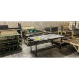 ASSORTED TABLES, BENCHES, SHELVING