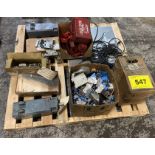 LOT OF ASST. SERVO MOTORS, LOCK OUT KITS, RELAYS, HEAT EXCHANGERS, ETC.