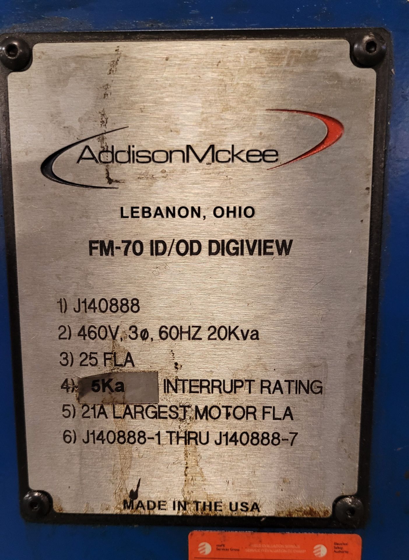 ADDISON MCKEE MODEL FM-70 ID/OD DIGIFORM 3" TUBE ENDFORMER (RIGGING FEE $215) - Image 5 of 6