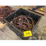 PLASTIC BIN C/W ASSORTED AIRHOSE & EXTENSION CORDS