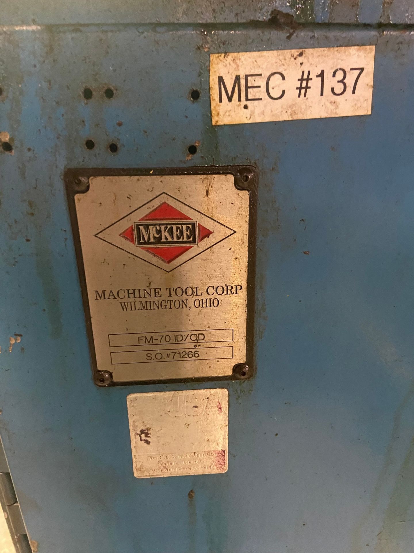 MCKEE FM-70 ID/OD TUBE MACHINE, C/W ASSORTED PARTS, S/N 71266 - Image 6 of 10