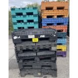 LOT OF (100) 42" X 48" FOLDING PLASTIC BINS