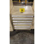 6-DRAWER HEAVY DUTY STORAGE CABINET W/ CONTENTS, TOOLING, HARDWARE, BEARINGS, ETC. (RIGGING FEE $