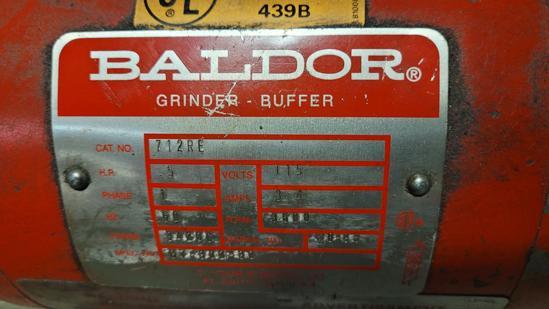 BALDOR DUAL PEDESTAL GRINDER (RIGGING FEE $45) - Image 2 of 3