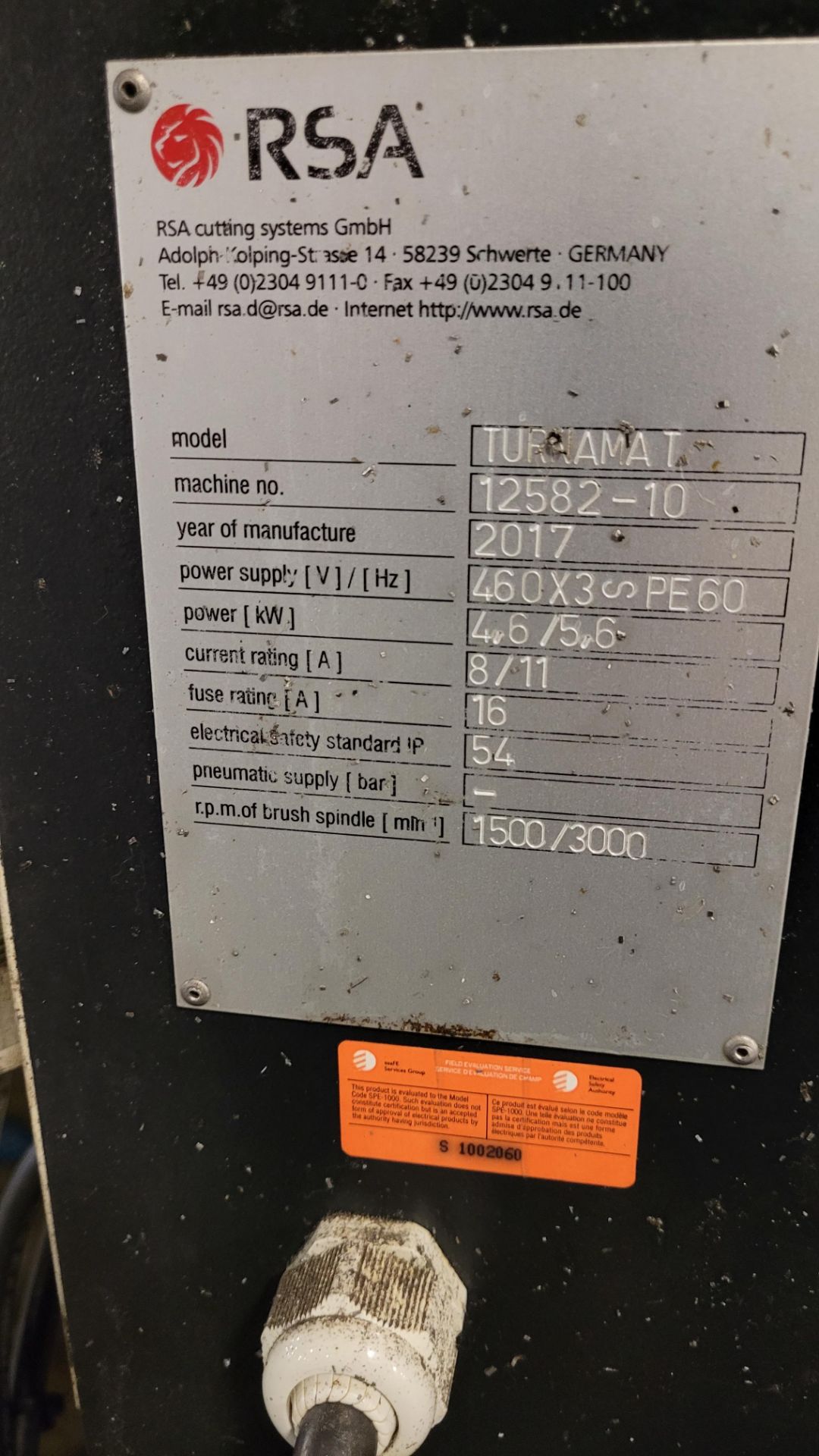 2017 RSA TURNAMAT DEBURRING MACHINE, 1,500 - 3,000 RPM, S/N 12582-10 (RIGGING FEE $50) - Image 4 of 4