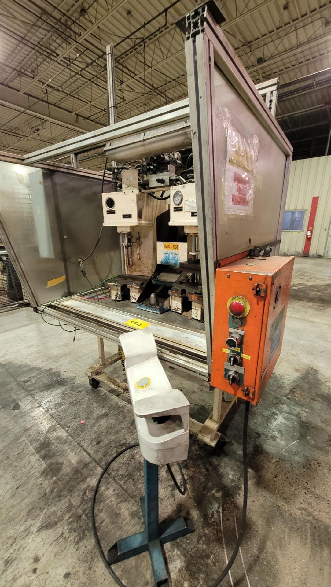 DUAL PNEUMATIC PUNCH PRESS LINE, SCHMERSAL PALM CONTROLS, ENCLOSURE (RIGGING FEE $75) - Image 8 of 9