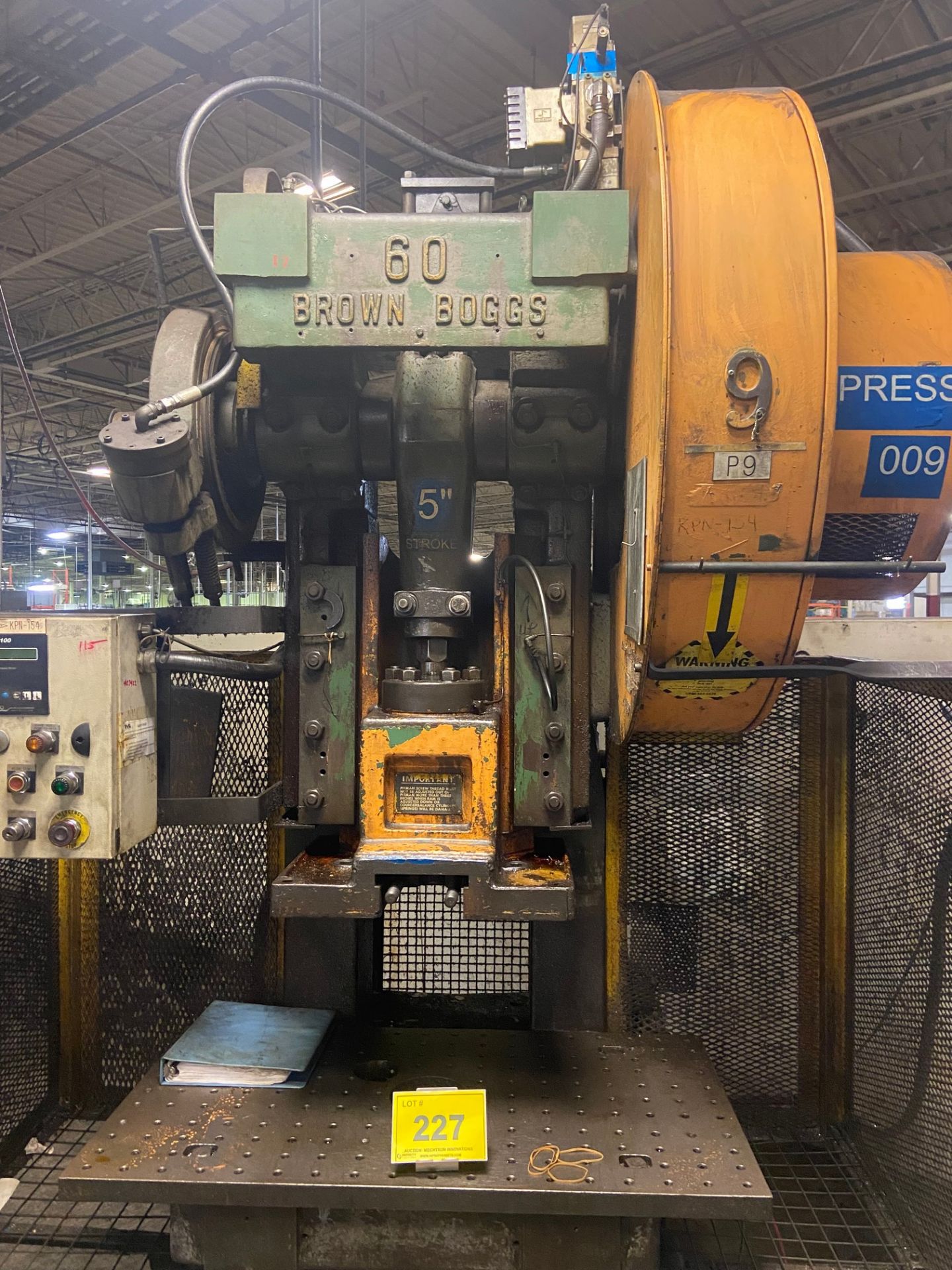 BROWN BOGGS 60 TON OBI PUNCH PRESS, 5 HP, 3/60/60 VOLTS, 5" STROKE, CIECO PCI-100 CONTROLLER, S/N: - Image 2 of 13