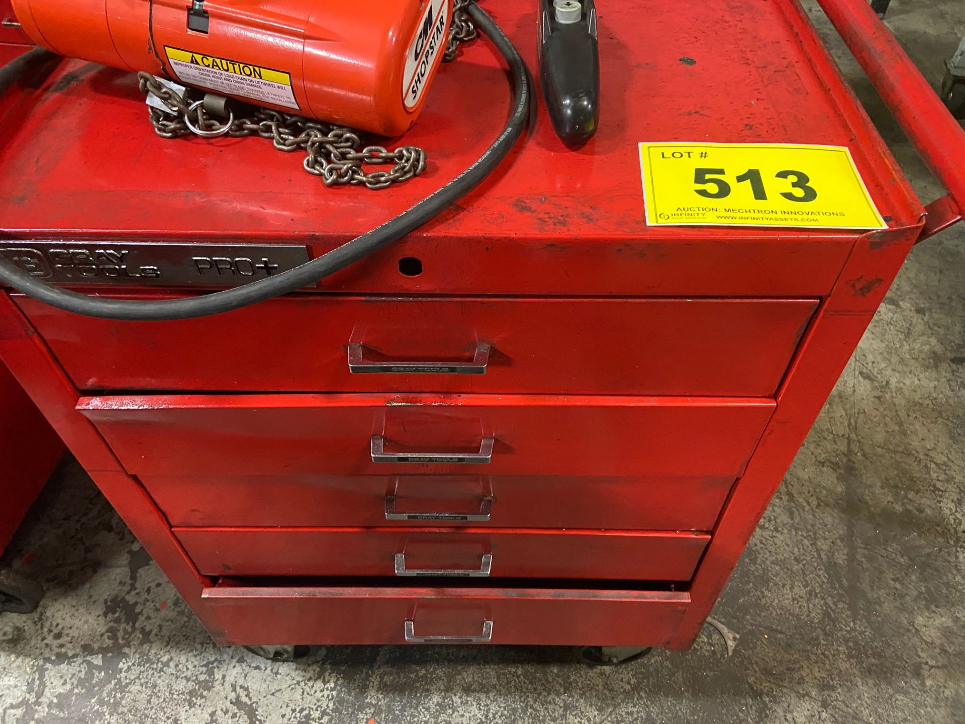 GREY 5 DRAWER TOOL CHEST ON CASTORS