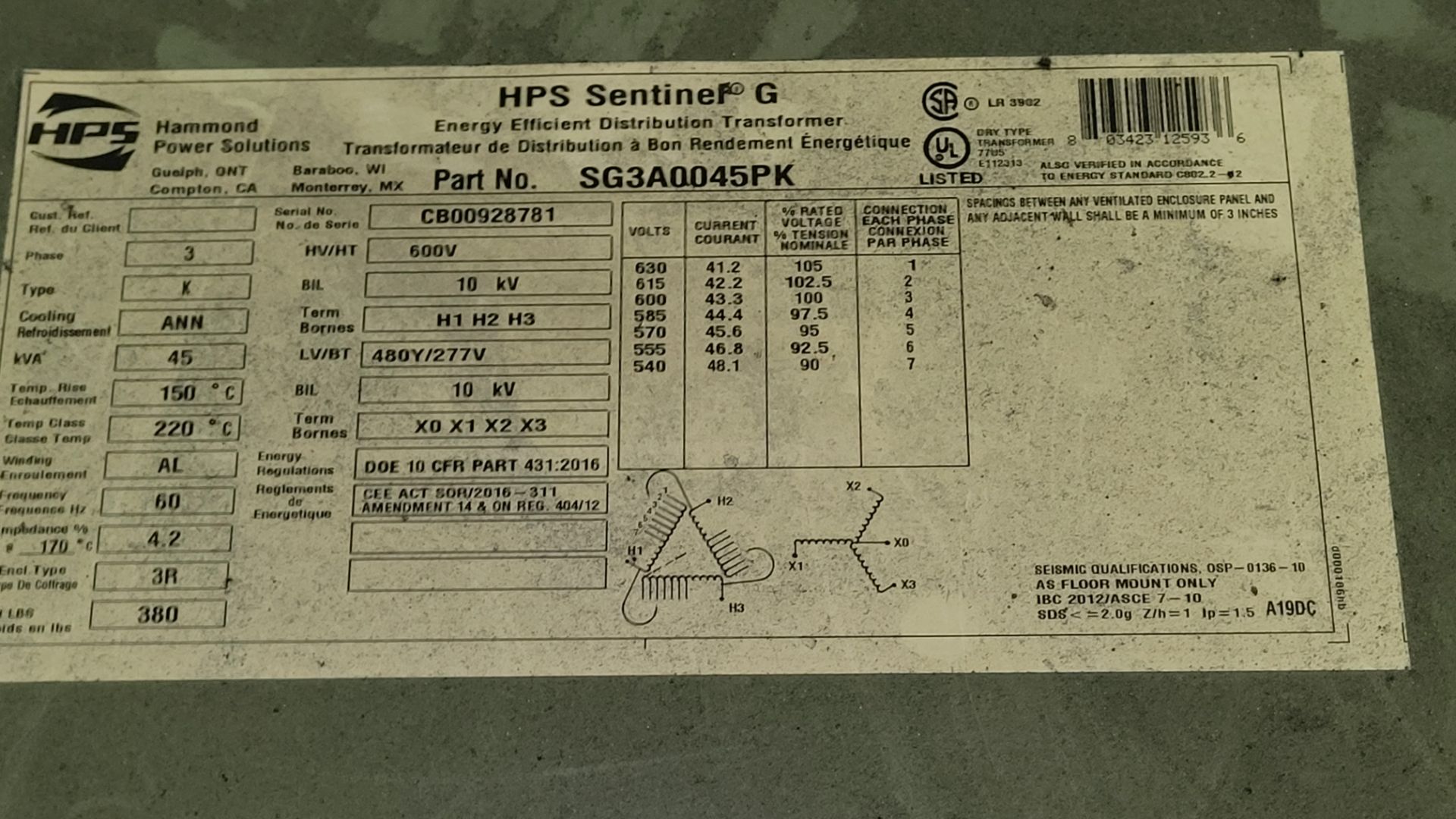 ADIGE HP 100 BRUSH DEBURRING MACHINE, 3" OD C/W HAMMOND POWER TRANSFORMER (RIGGING FEE $650) - Bild 4 aus 4