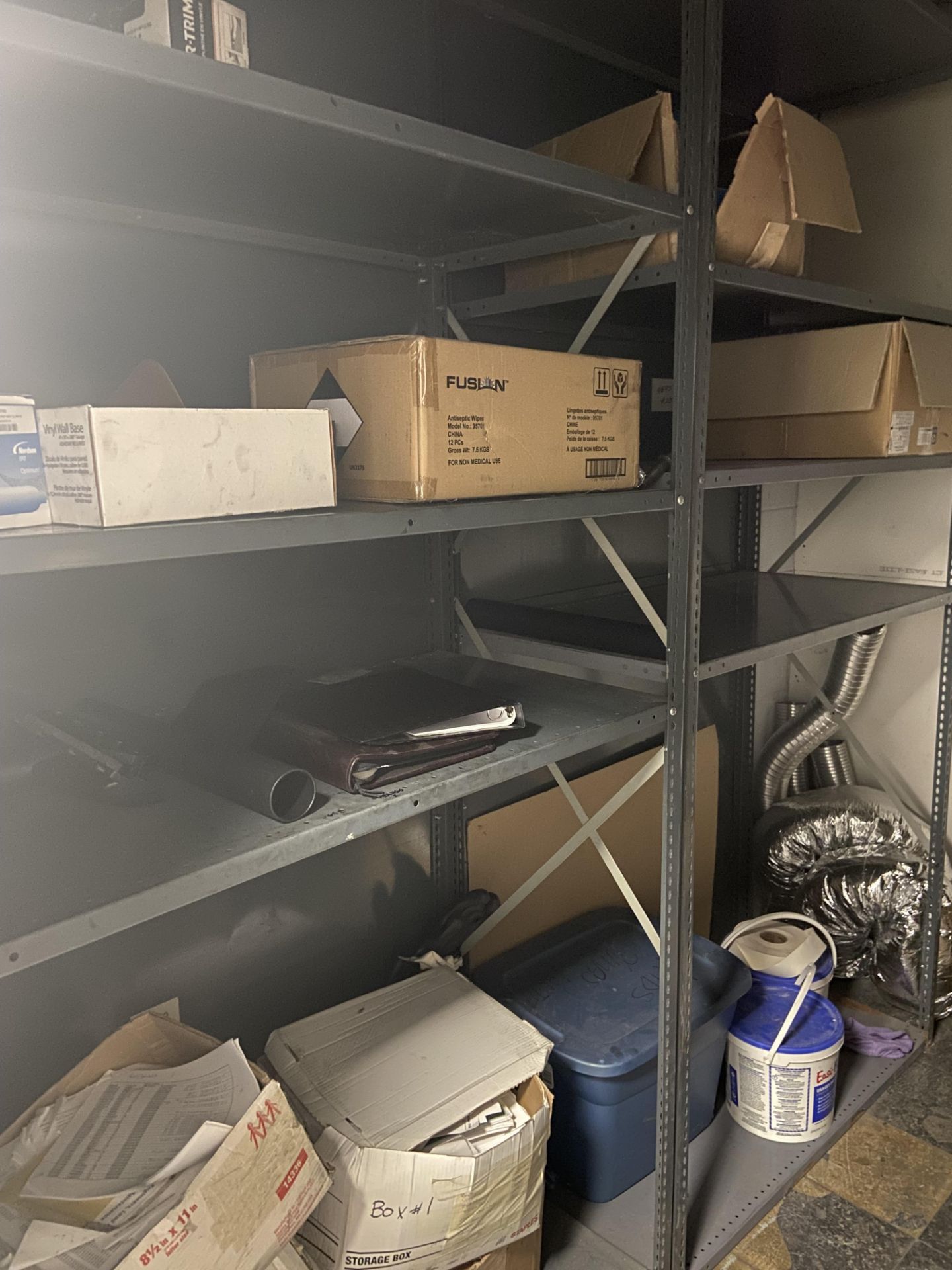 LOT OF (4) METAL SHELVING UNITS W/ ASST. SUPPLIES - Image 2 of 2