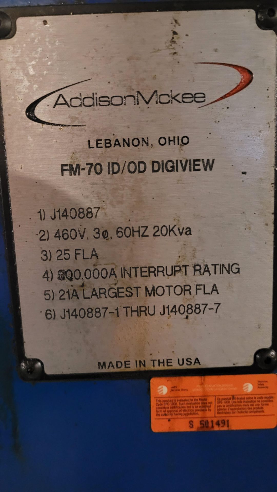 ADDISON MCKEE MODEL FM-70 ID/OD DIGIFORM 3" TUBE ENDFORMER (RIGGING FEE $50) - Image 5 of 6