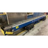 ROLLMASTER 9.5" WIDE 20' LONG BELT CONVEYOR C/W ELECTRIC MOTOR & SUPPORT LEGS