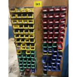 WALL MOUNTED NUTS & BOLTS STORAGE BINS C/W CONTENTS