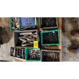 LOT OF ASST. HARDWARE, DRILL BITS, FIXTURES, TOOLING, COLLETS, ETC.
