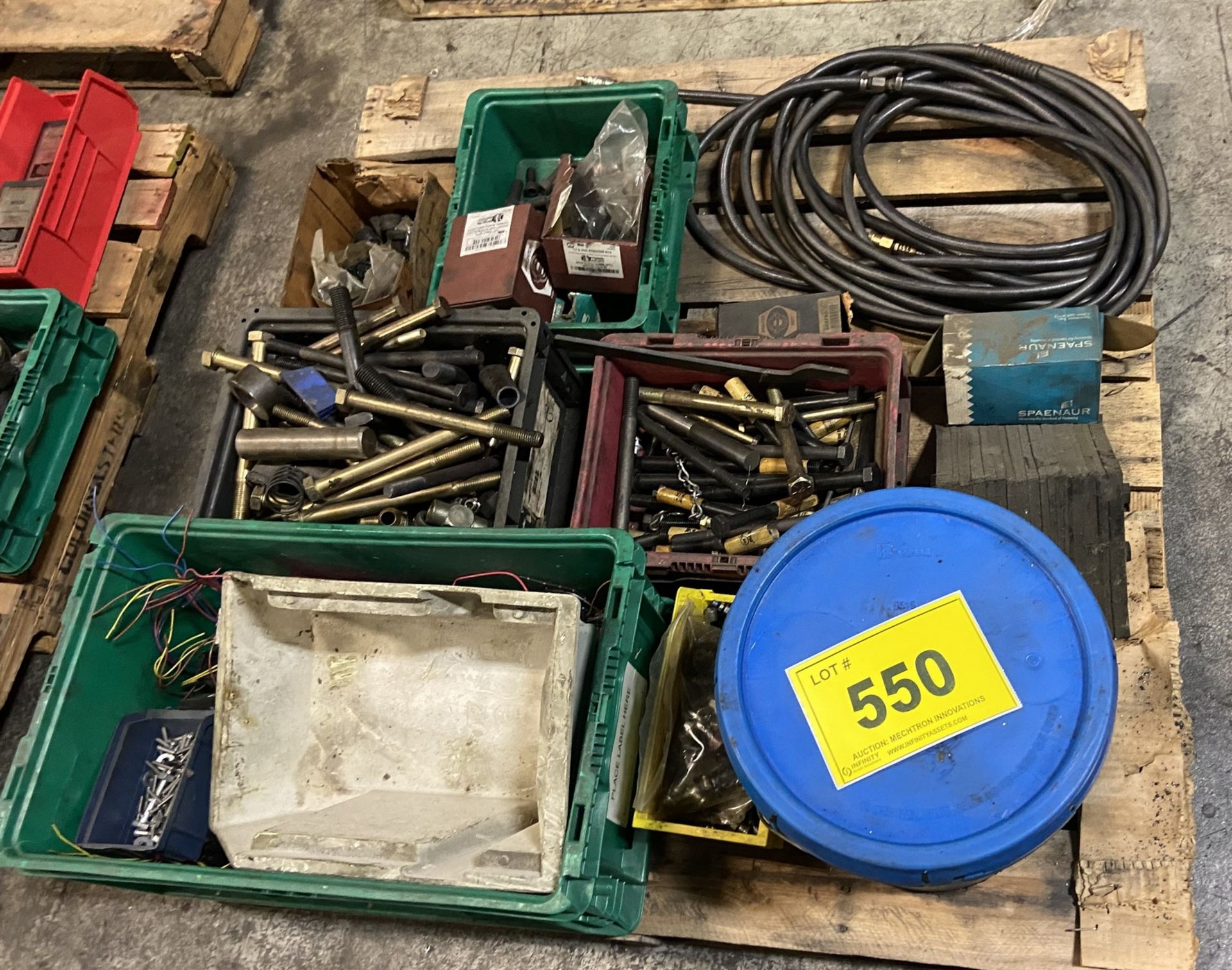 LOT OF HARDWARE, HYDRAULIC LINES, ETC.